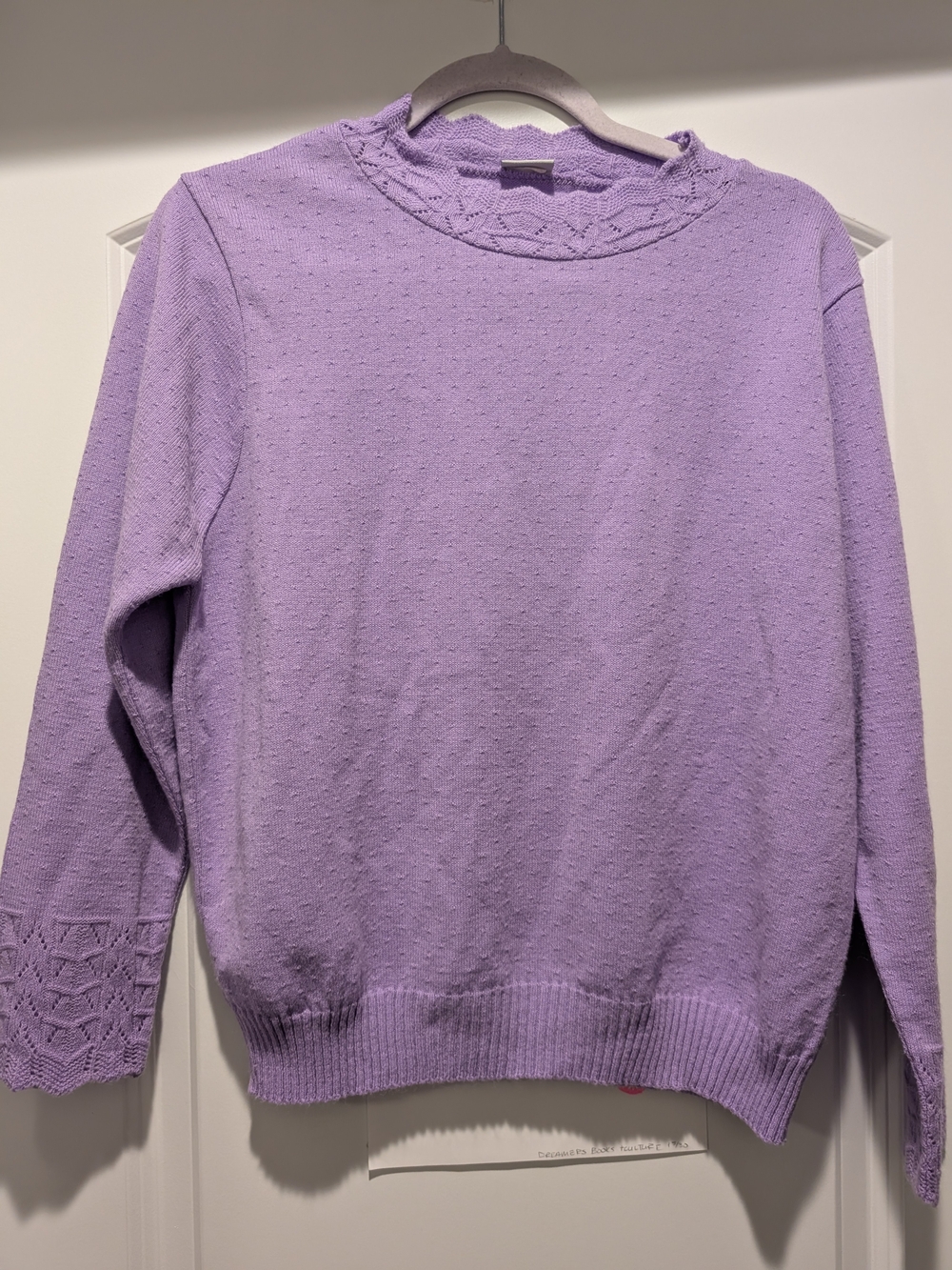 Vintage Lavender Knit Crewneck Sweater - Women